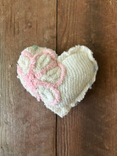 Load image into Gallery viewer, Vintage White Pink and Blue Chenille heart