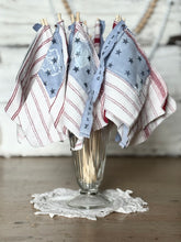 Load image into Gallery viewer, Vintage Fabric Textile Stars and Stripes American Flag LET FREEDOM RING