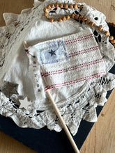 Load image into Gallery viewer, TINY Vintage Fabric Textile Stars and Stripes American Flag AMERICA