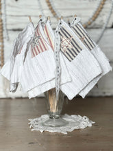 Load image into Gallery viewer, Vintage Chenille American Flag with RED Ticking Stripe LAND OF THE FREE