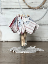 Load image into Gallery viewer, TINY Vintage Fabric Textile Stars and Stripes American Flag LIBERTY