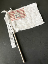 Load image into Gallery viewer, Vintage Chenille American Flag with Red Ticking Stripe-FREEDOM, AMERICA, LIBERTY