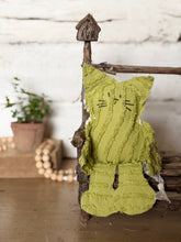 Load image into Gallery viewer, Vintage Avocado Green and Cream Cat