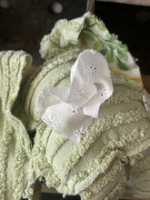 Load image into Gallery viewer, Vintage Light Sage Green Chenille and Floral Bunny