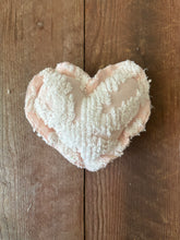 Load image into Gallery viewer, Vintage Pink and White Chenille heart