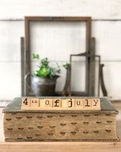 Load image into Gallery viewer, 4th of July Vintage Scrabble Sign