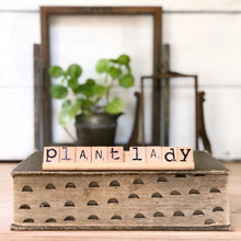 Load image into Gallery viewer, Plant Lady Vintage Scrabble Sign