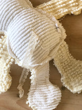 Load image into Gallery viewer, Cream and Silver Thread Vintage Chenille Cat