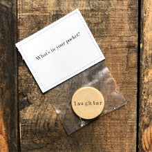 Load image into Gallery viewer, Motivational Word Wood Coins lot of 5 wood discs Graduation Gift - Wedding Favor - Inspiration - Custom