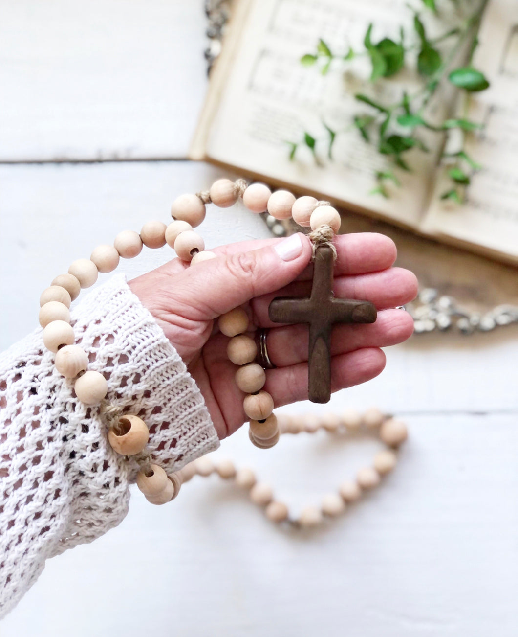 3 Small Natural Wood Bead Rosaries Wholesale