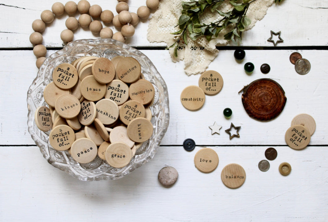 12 Wood Encouragement Coins Wholesale