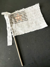 Load image into Gallery viewer, Vintage Chenille American Flag with Blue Ticking Stripe-FREEDOM, AMERICA, LIBERTY
