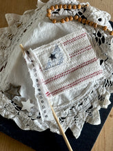 Load image into Gallery viewer, TINY Vintage Fabric Textile Stars and Stripes American Flag INDEPENDENCE
