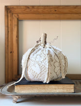 Load image into Gallery viewer, Vintage Lace and Driftwood Pumpkin

