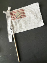 Load image into Gallery viewer, Vintage Chenille American Flag with Red Ticking Stripe-FREEDOM, AMERICA, LIBERTY
