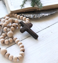 Load image into Gallery viewer, 6 Medium Natural Wood Rosaries Wholesale
