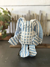 Load image into Gallery viewer, White and Blue Vintage Chenille bunny
