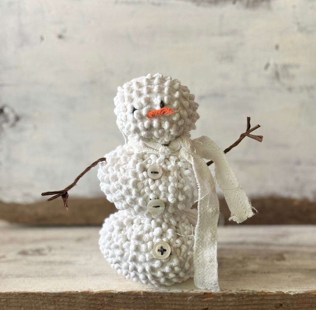 Vintage Bates Hobnail Chenille Snowman