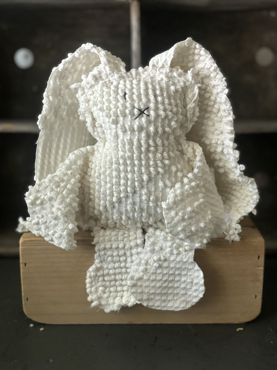Vintage White Bates Chenille Bunny