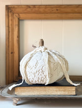 Load image into Gallery viewer, Vintage Lace and Driftwood Pumpkin
