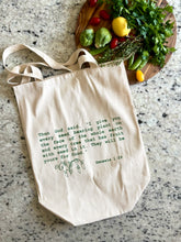 Load image into Gallery viewer, Eat More Veggies Grocery/Market/Farmers Market Bag Genesis 1:29 Bible verse
