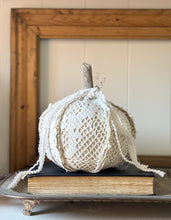 Load image into Gallery viewer, Vintage Lace and Driftwood Pumpkin
