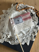 Load image into Gallery viewer, TINY Vintage Fabric Textile Stars and Stripes American Flag LIBERTY
