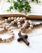 Load image into Gallery viewer, 6 Small Natural Wood Bead Rosaries Wholesale
