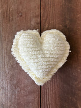 Load image into Gallery viewer, Vintage Chenille Yellow Stripe Chenille heart
