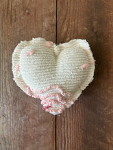 Load image into Gallery viewer, Vintage Cream and Pink Floral Chenille heart
