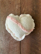 Load image into Gallery viewer, Vintage Cream and Pink Floral Chenille heart
