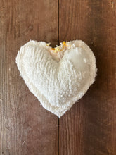 Load image into Gallery viewer, Vintage White and Yellow Chenille heart
