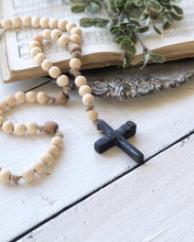 Load image into Gallery viewer, Small Natural Wood and Vintage Bead Rosary
