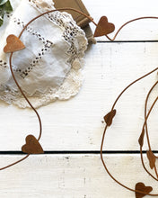 Load image into Gallery viewer, Rusty 6 ft. Rustic Small Primitive Heart Garland
