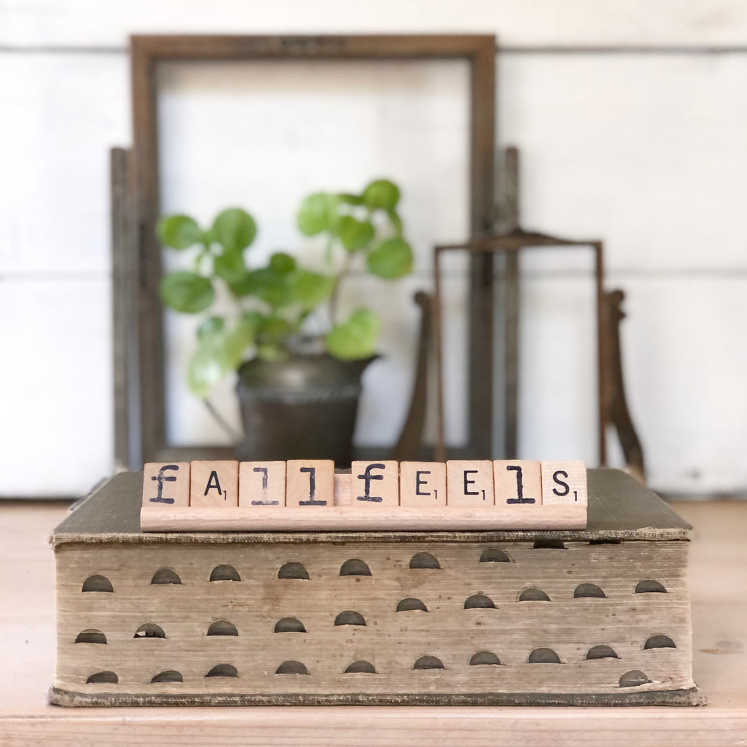 Fall Feels Vintage Scrabble Sign