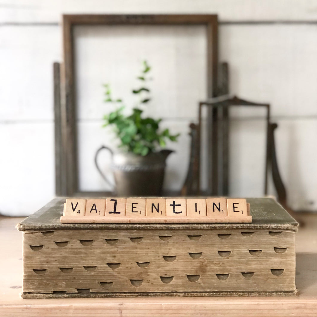 Valentine Vintage Scrabble Sign