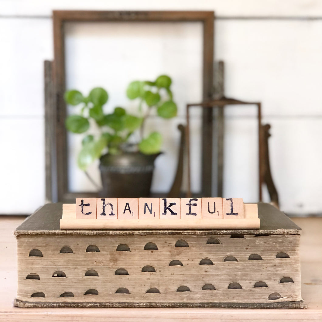 Thankful Vintage Scrabble Sign