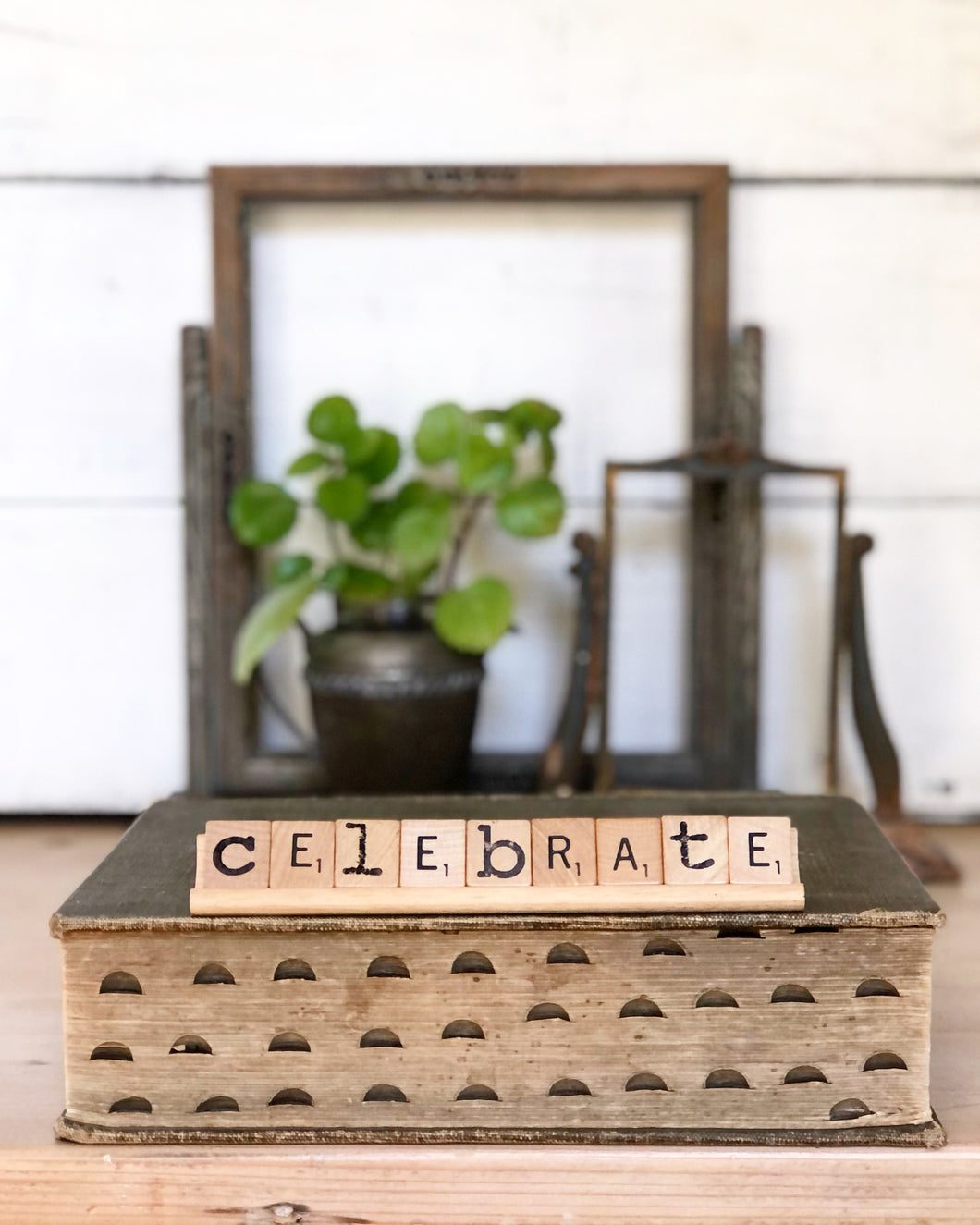 Celebrate Vintage Scrabble Sign